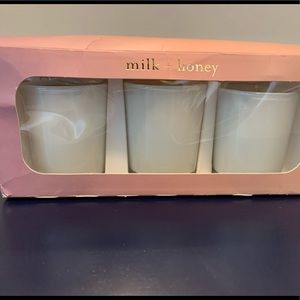 Milk and honey essential oil candle trio